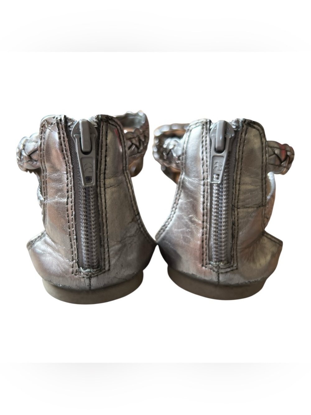 Montego Bay Club Silver Braided-Strap Women's Gladiator Sandals - Picture 2 of 3